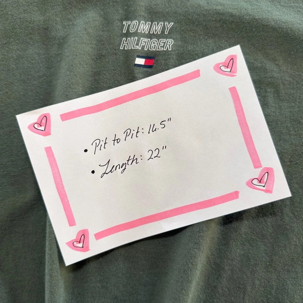 Tommy Hilfiger Sport Army Green Cotton Blend Logo Tee Size S - Picture 6 of 6